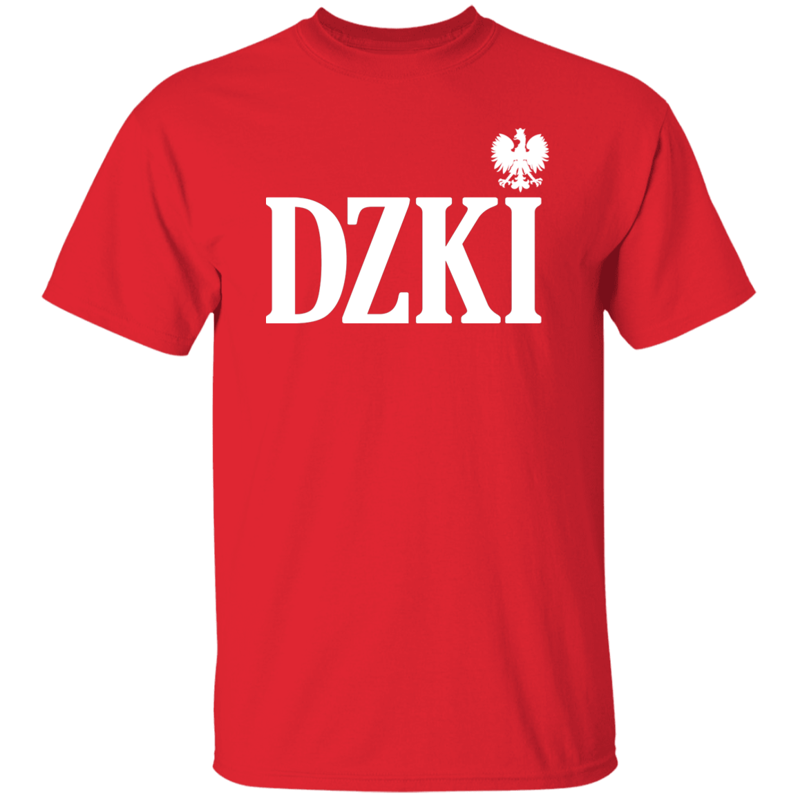 DZKI Polish Surname Ending Apparel CustomCat G500 5.3 oz. T-Shirt Red S