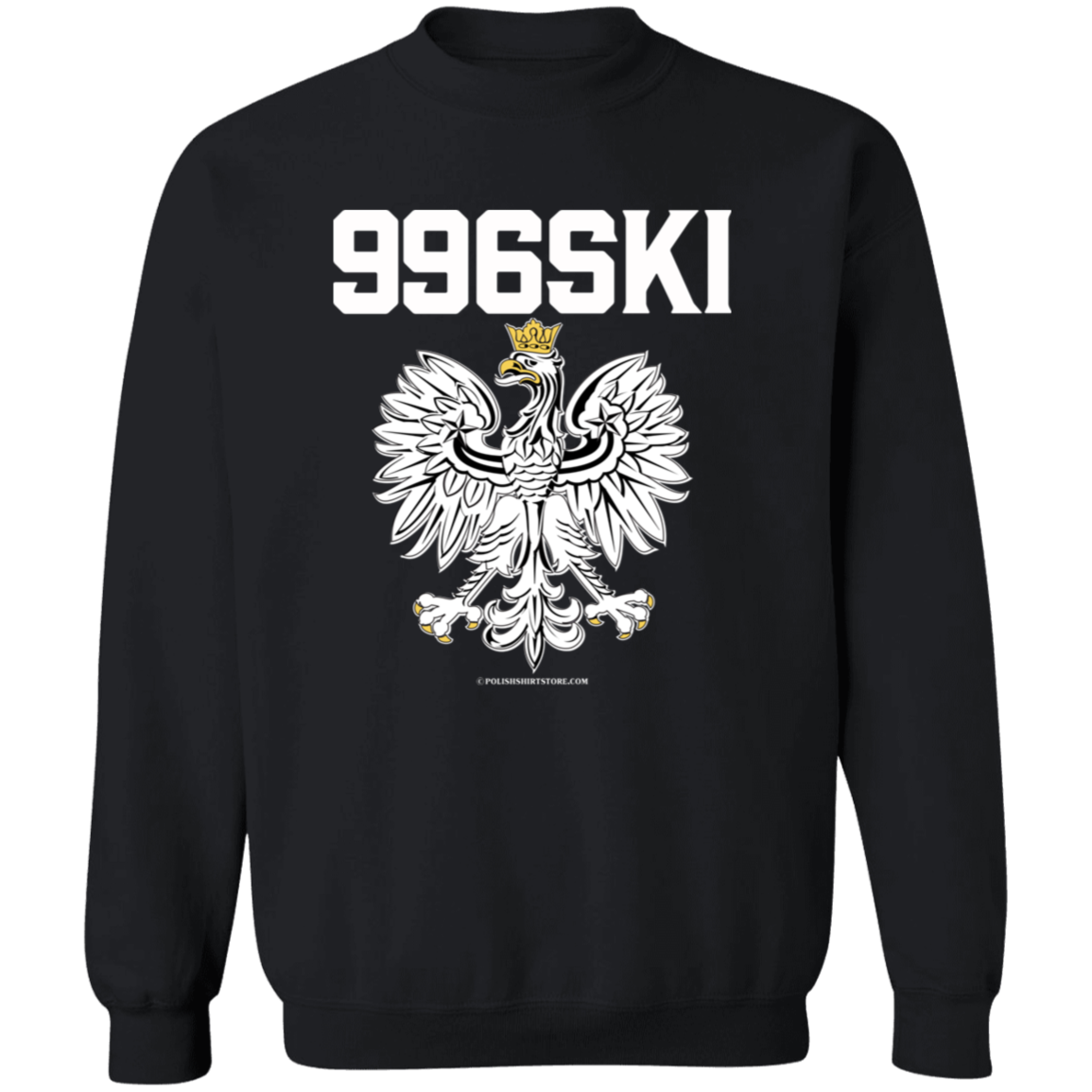 996SKI Apparel CustomCat G180 Crewneck Pullover Sweatshirt Black S