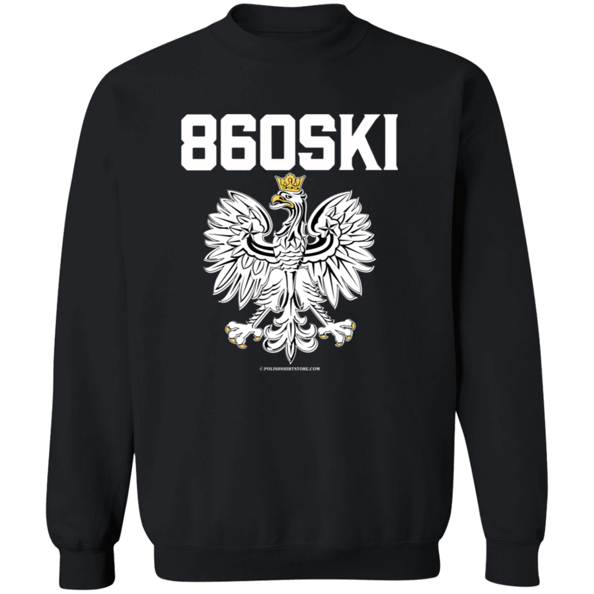 860SKI Apparel CustomCat G180 Crewneck Pullover Sweatshirt Black S