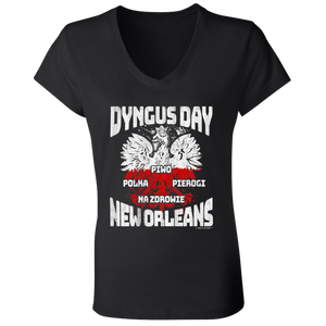 Dyngus Day New Orleans - B6005 Ladies' Jersey V-Neck T-Shirt / Black / S - Polish Shirt Store