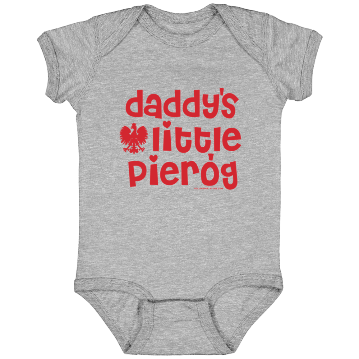 Daddy's Little Pierogi Infant Bodysuit Baby CustomCat Heather Grey Newborn 