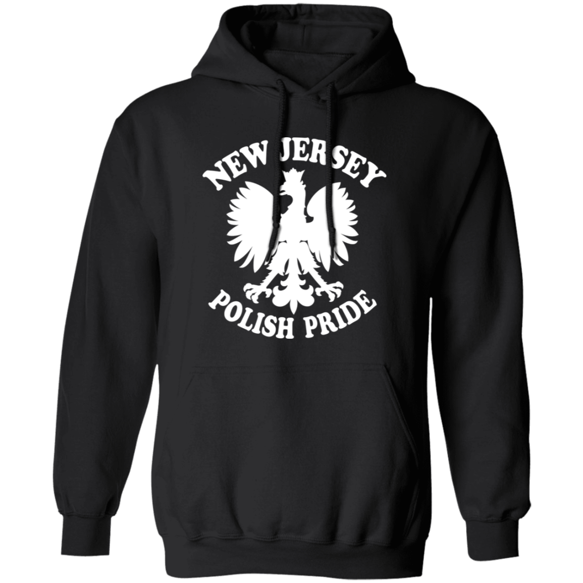 New Jersey Polish Pride Apparel CustomCat G185 Pullover Hoodie Black S