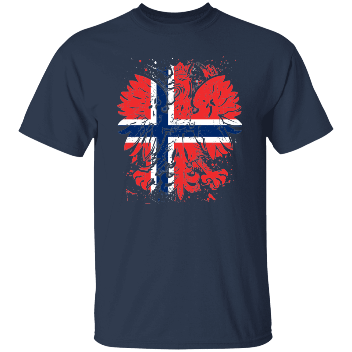 Polish Norweign Heritage T-Shirts CustomCat Navy S 