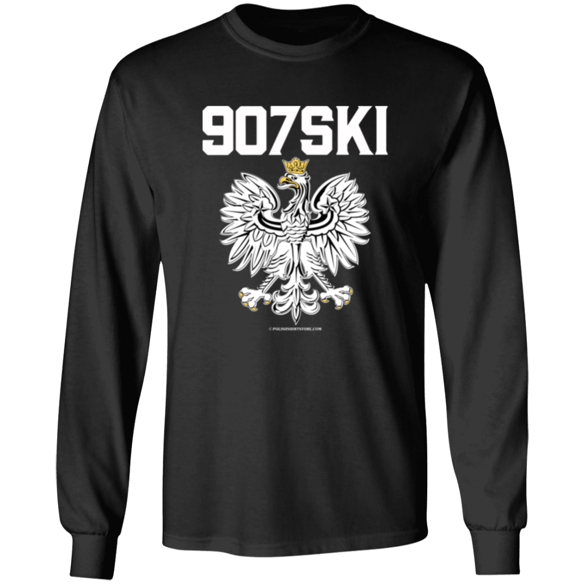 Anchorage Alaska 907SKI Apparel CustomCat G540 LS T-Shirt Black S