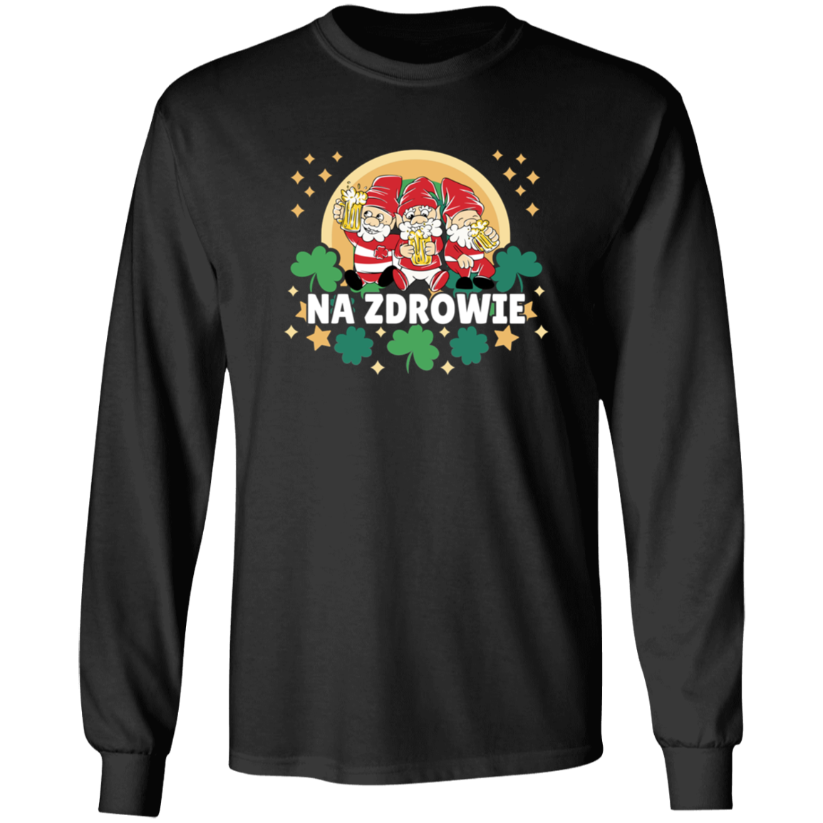 Na Zdrowie Gnomes Apparel CustomCat G540 LS T-Shirt Black S