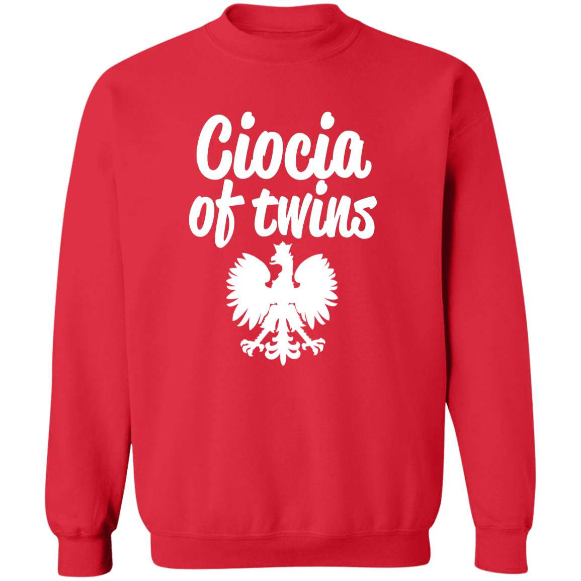 Ciocia of Twins Apparel CustomCat G180 Crewneck Pullover Sweatshirt Red S