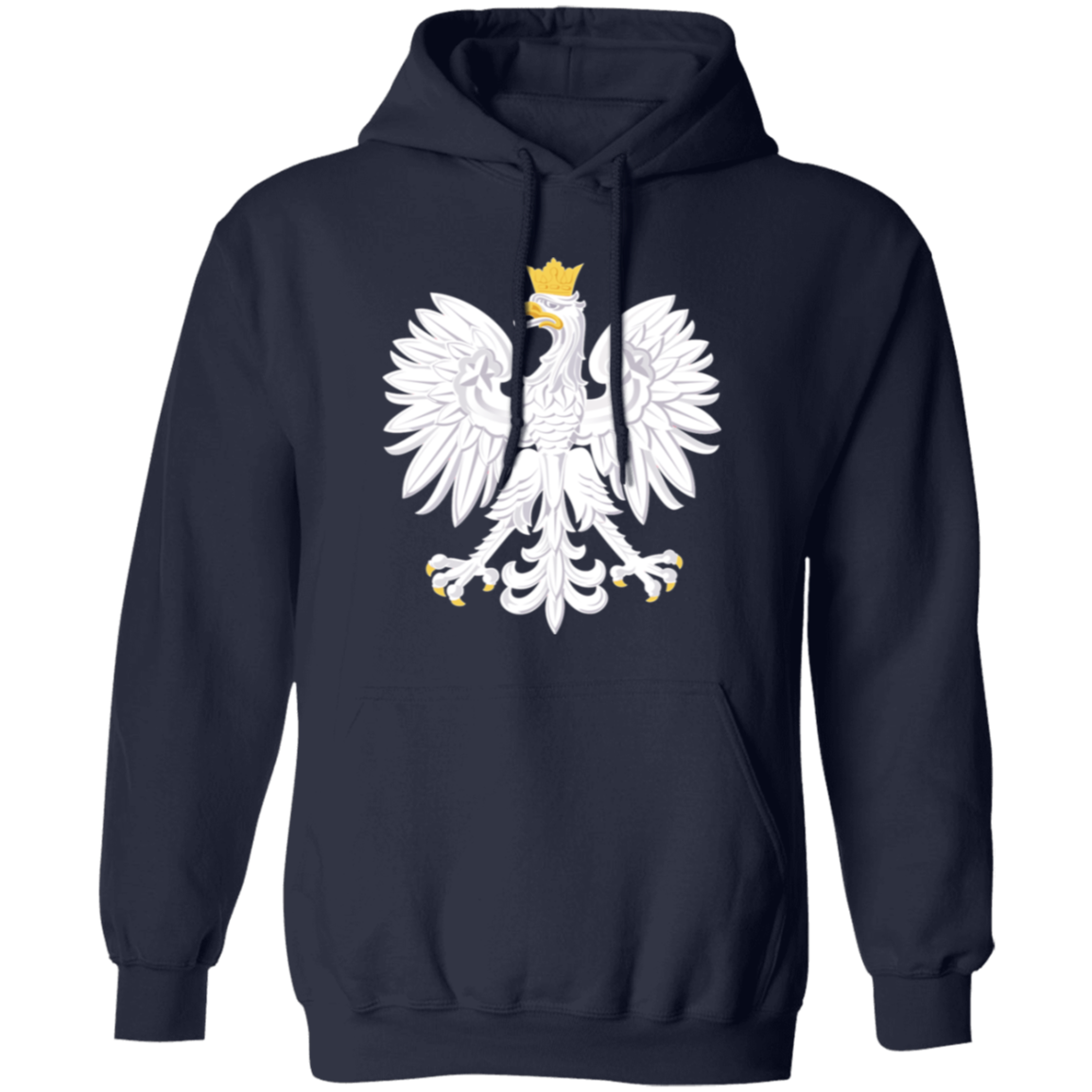 Polish Eagle Hoodie Sweatshirts CustomCat Navy S 