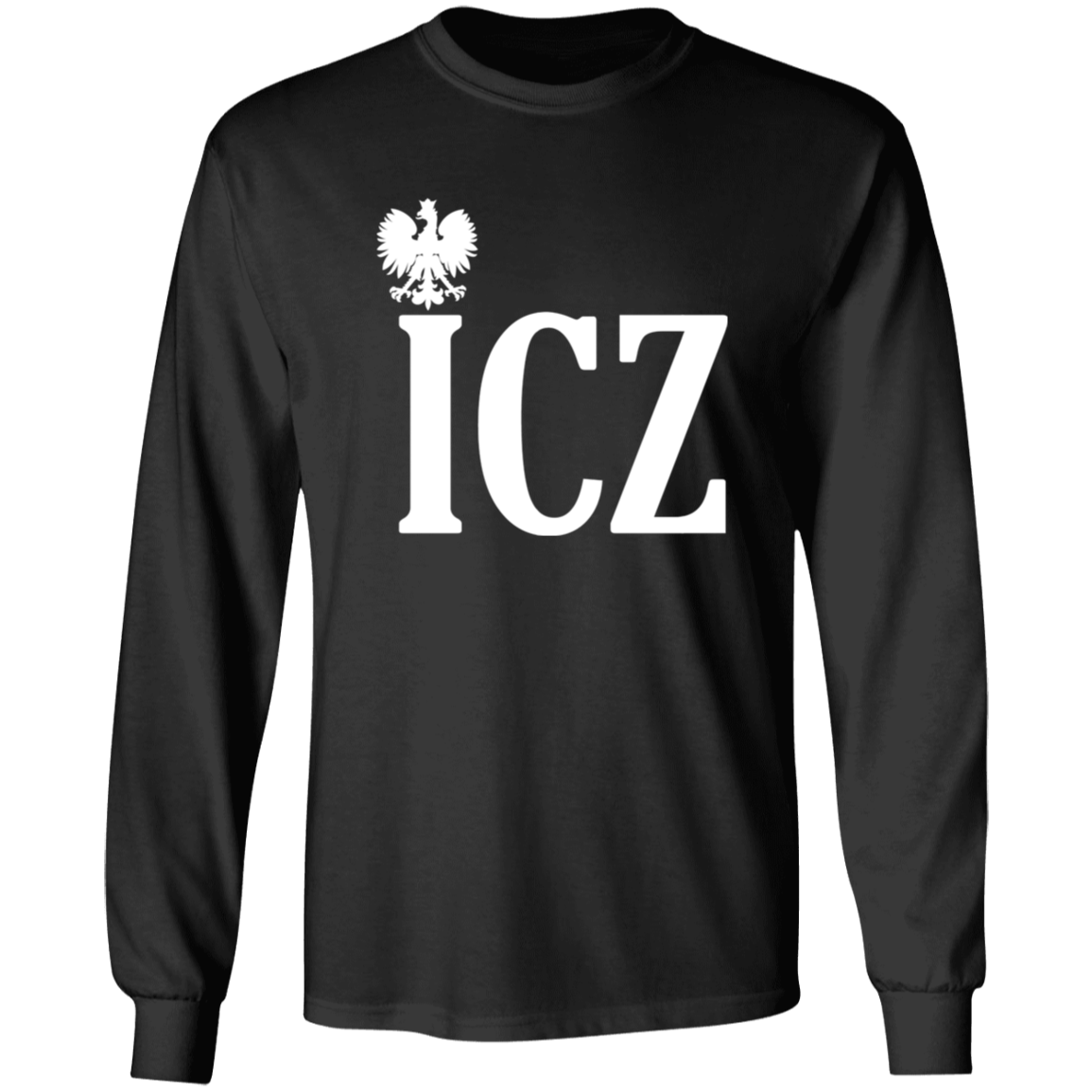 ICZ Polish Surname Ending Apparel CustomCat G540 LS T-Shirt Black S