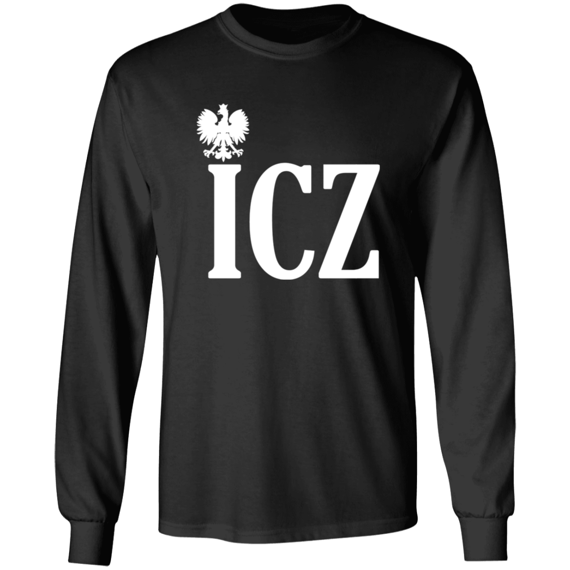 ICZ Polish Surname Ending Apparel CustomCat G240 LS Ultra Cotton T-Shirt Black S