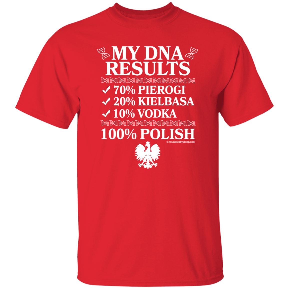 Polish DNA Results Apparel CustomCat G500 5.3 oz. T-Shirt Red S