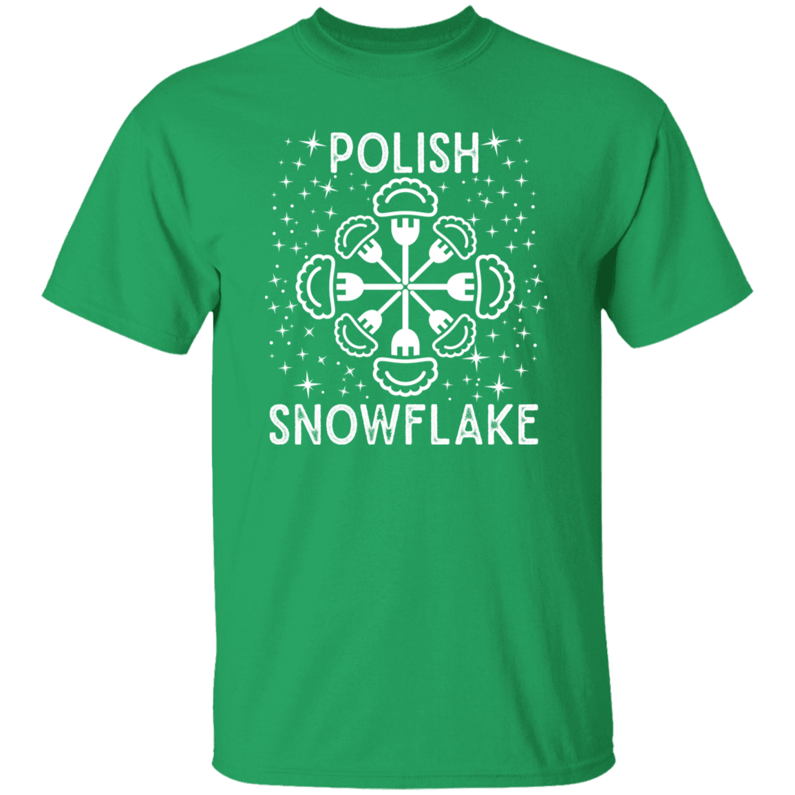 Polish Snowflake T-Shirt Apparel CustomCat G500 5.3 oz. T-Shirt Irish Green S