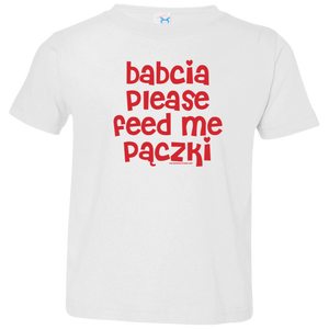 Babcia Please Feed Me Paczki Infant & Toddler T-Shirt - Toddler T-Shirt / White / 2T - Polish Shirt Store