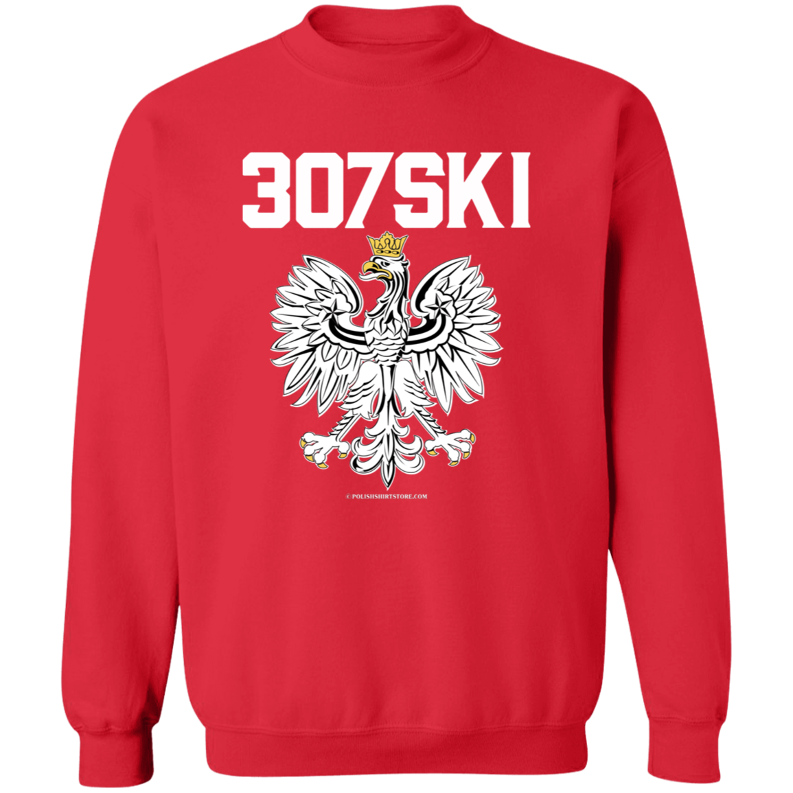 307SKI Apparel CustomCat G180 Crewneck Pullover Sweatshirt Red S