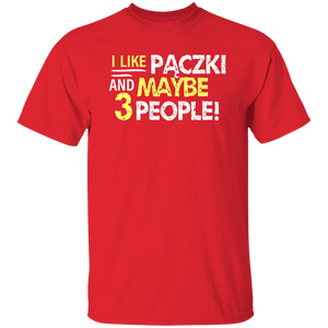 I Like Paczki And Maybe Three People - G500 5.3 oz. T-Shirt / Red / S - Polish Shirt Store