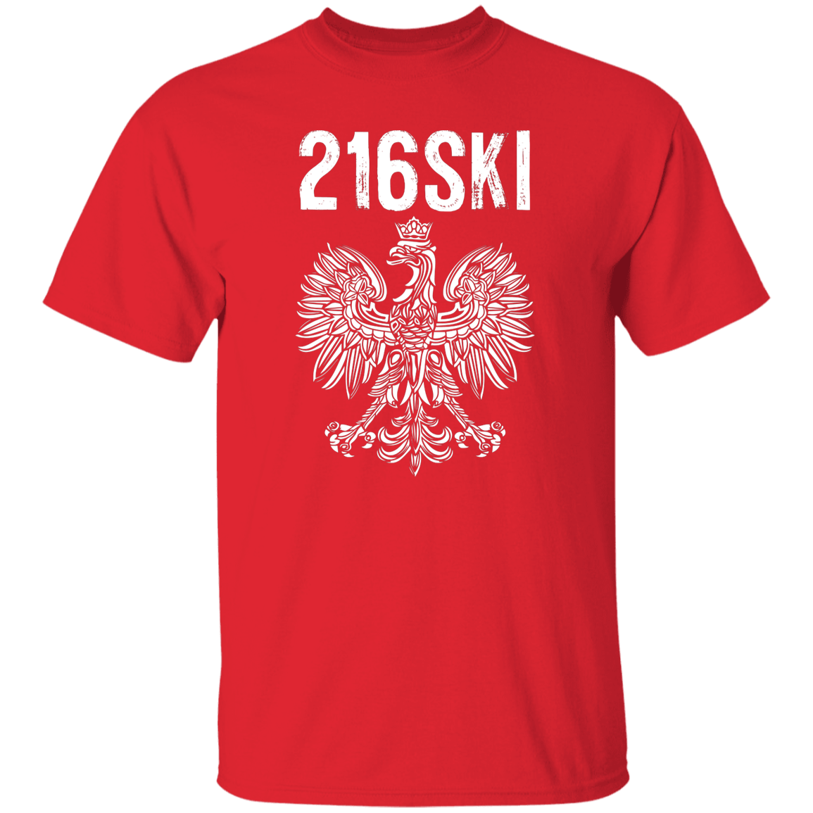 216SKI Cleveland Ohio Polish Pride Apparel CustomCat G500 5.3 oz. T-Shirt Red S