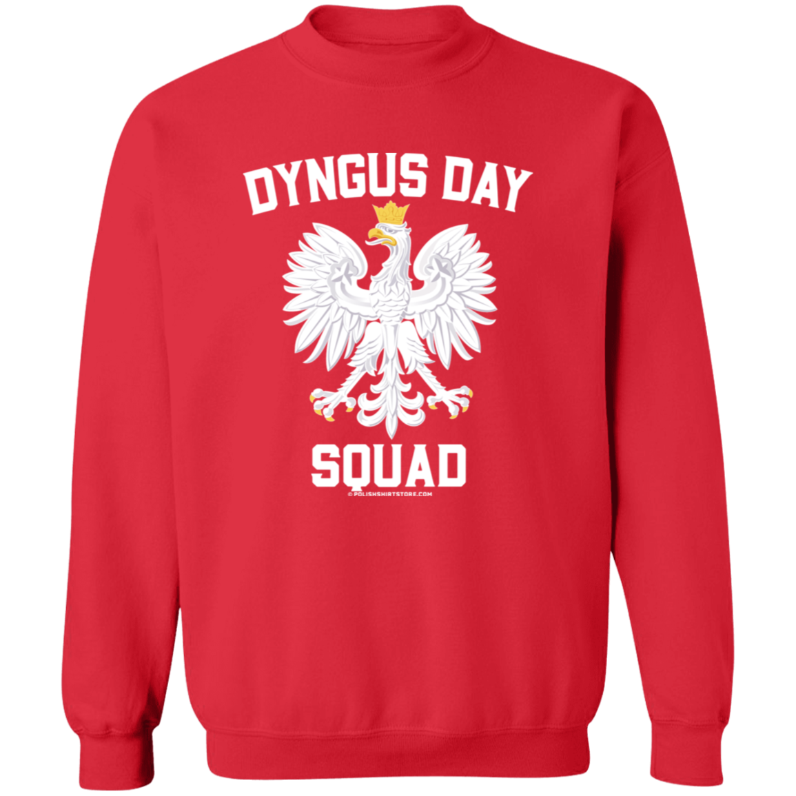 Dyngus Day Squad Apparel CustomCat G180 Crewneck Pullover Sweatshirt Red S