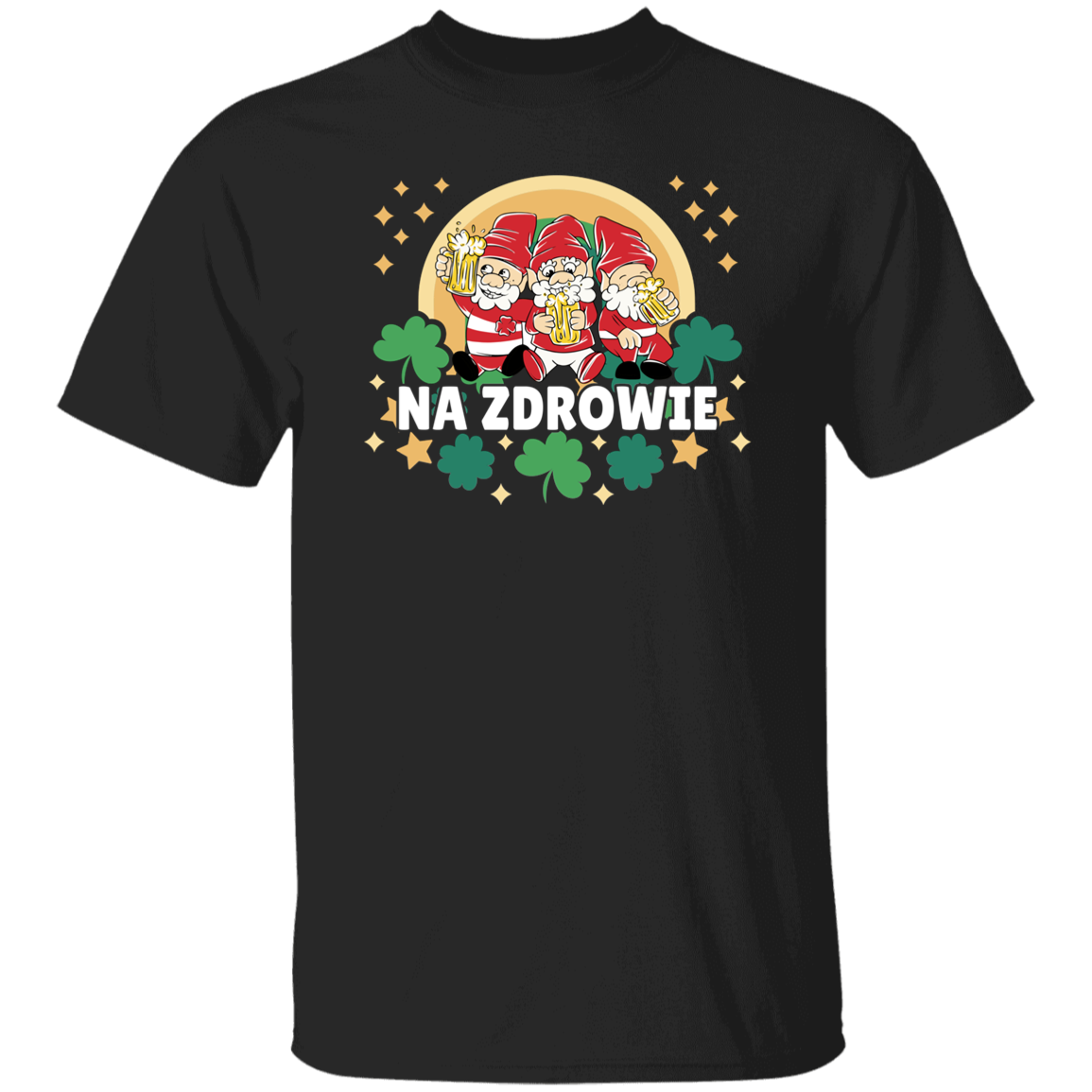Na Zdrowie Gnomes Apparel CustomCat G500 5.3 oz. T-Shirt Black S