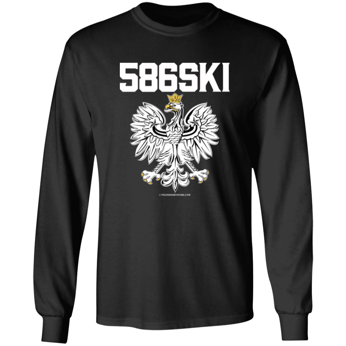 586SKI Apparel CustomCat G540 LS T-Shirt Black S