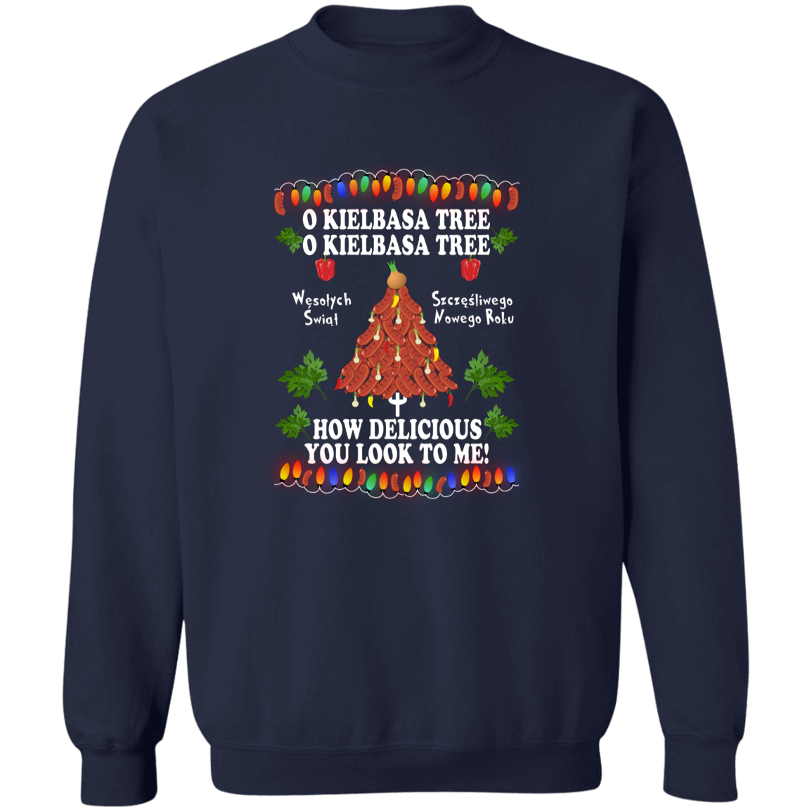 O Kielbasa Tree Apparel CustomCat G180 Crewneck Pullover Sweatshirt Navy S