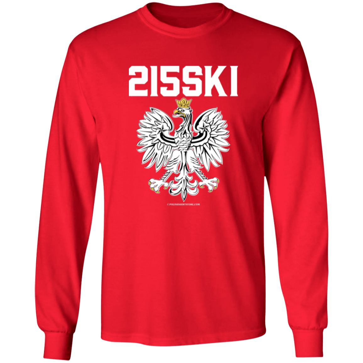 215SKI Area Code 215 Apparel CustomCat G240 LS Ultra Cotton T-Shirt Red S