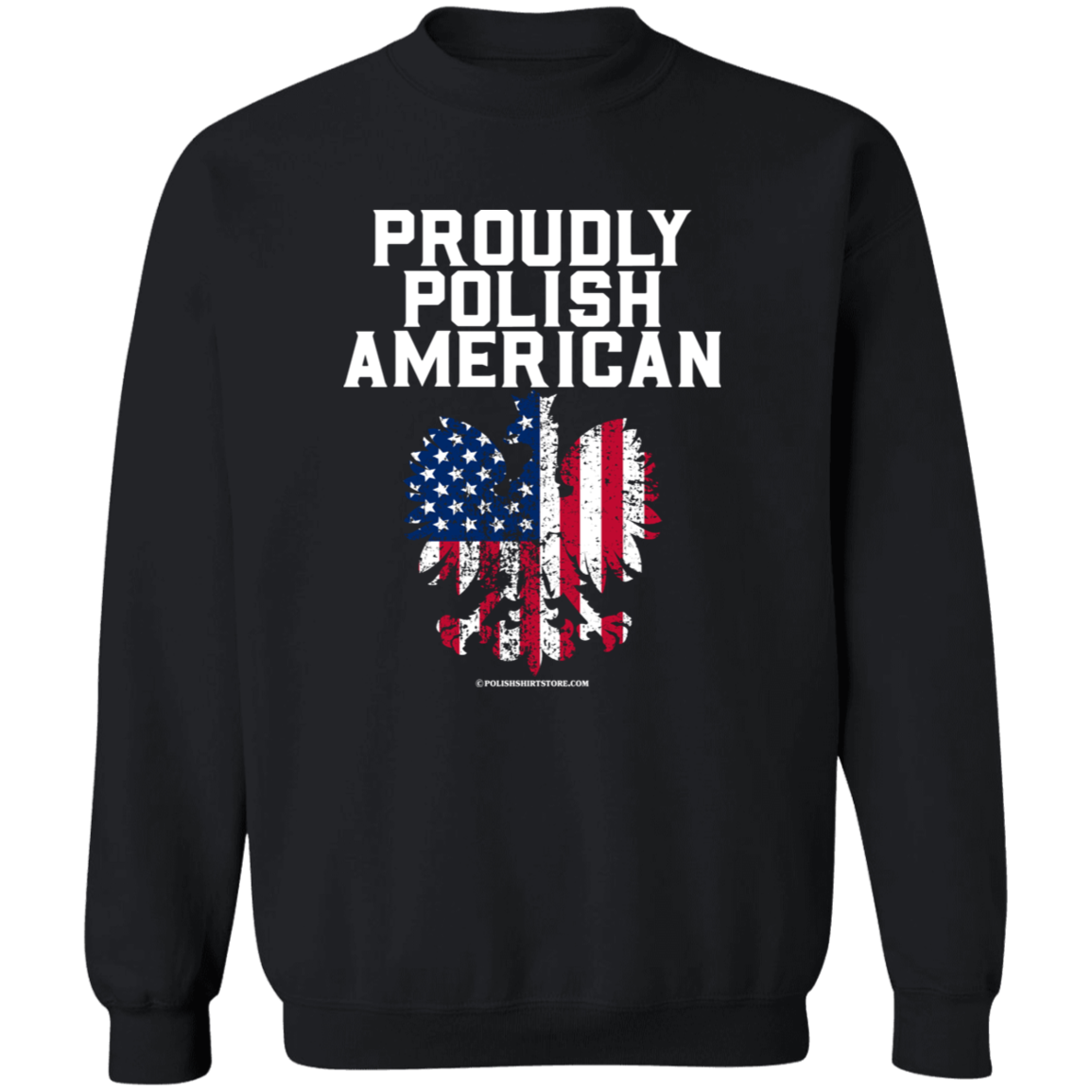 Proudly Polish American Apparel CustomCat G180 Crewneck Pullover Sweatshirt Black S