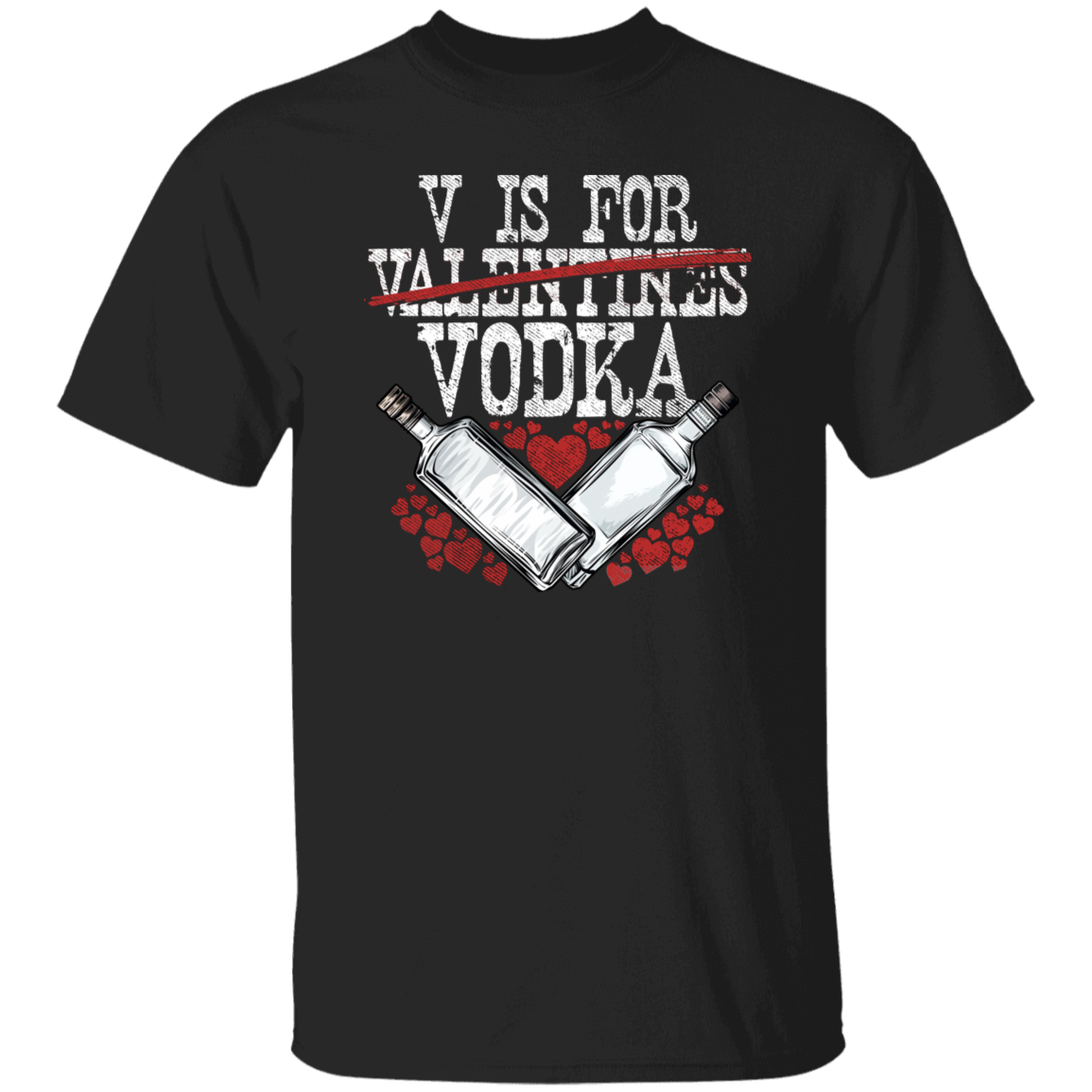 V is for Vodka Apparel CustomCat G500 5.3 oz. T-Shirt Black S