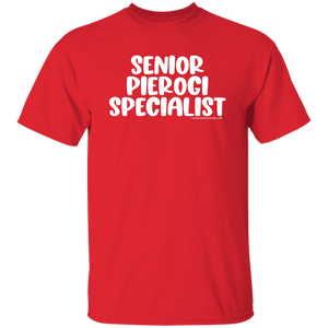 Senior Pierogi Specialist - G500 5.3 oz. T-Shirt / Red / S - Polish Shirt Store