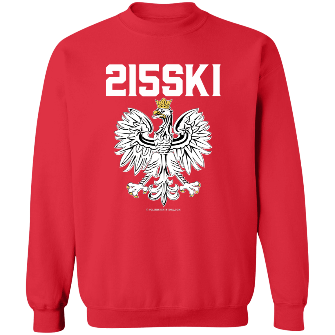 215SKI Area Code 215 Apparel CustomCat G180 Crewneck Pullover Sweatshirt Red S
