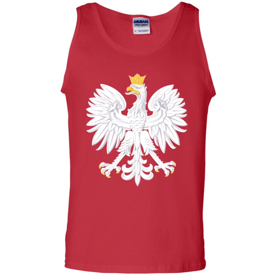 Polish Eagle Mens Tank Top T-Shirts CustomCat Red S 