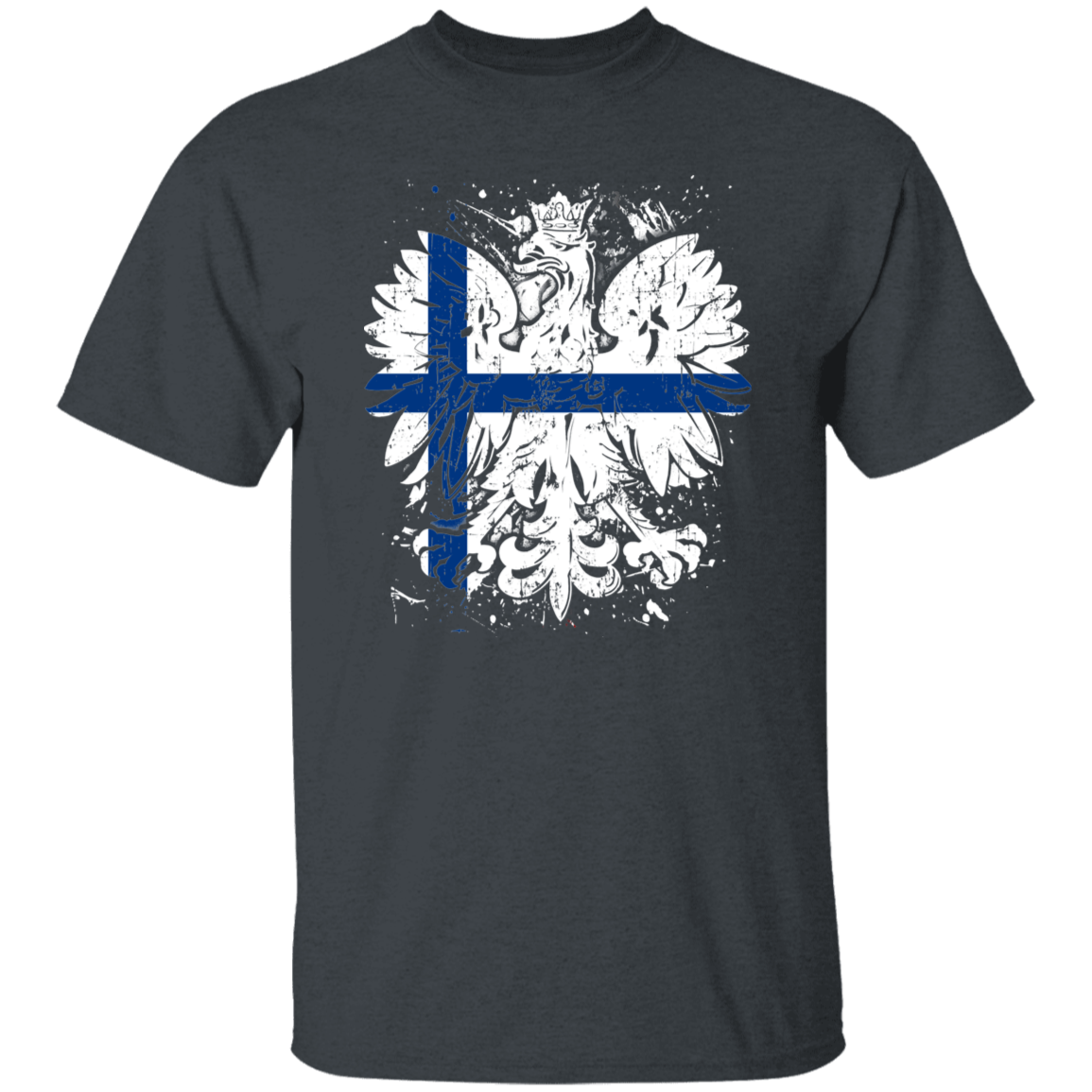 Polish Finnish Heritage T-Shirts CustomCat Dark Heather S 