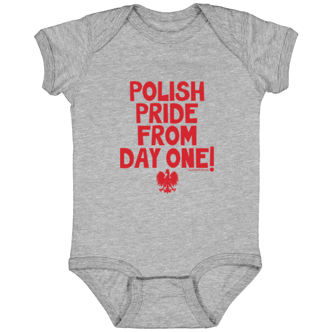 Polish Pride From Day One Infant Bodysuit Baby CustomCat Heather Grey Newborn 