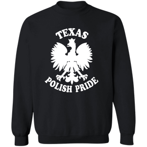 Texas  Polish Pride - G180 Crewneck Pullover Sweatshirt / Black / S - Polish Shirt Store