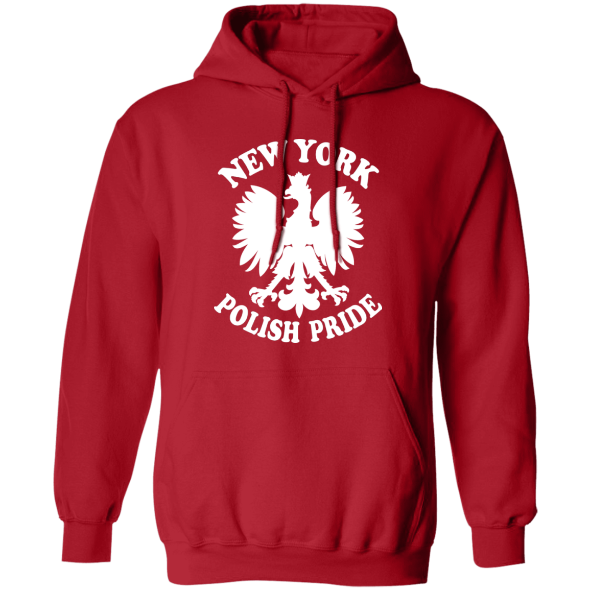 New York  Polish Pride Apparel CustomCat G185 Pullover Hoodie Red S