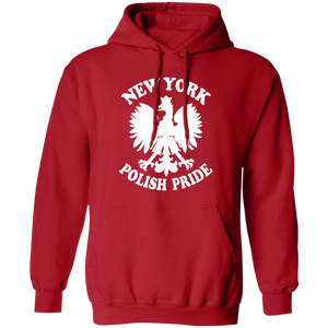 New York  Polish Pride - G185 Pullover Hoodie / Red / S - Polish Shirt Store