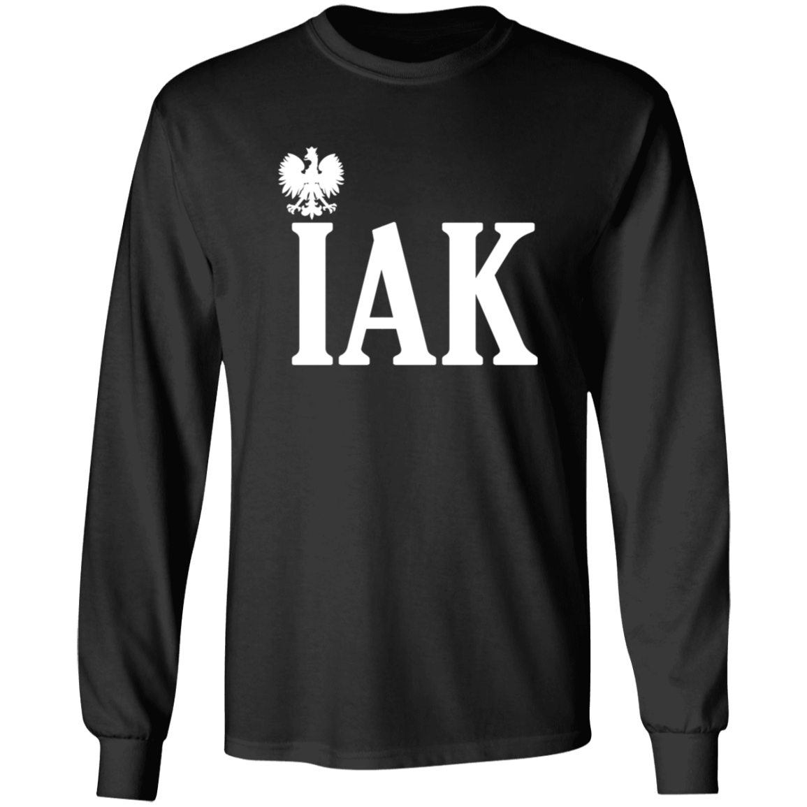 IAK Polish Surname Ending Apparel CustomCat G540 LS T-Shirt Black S
