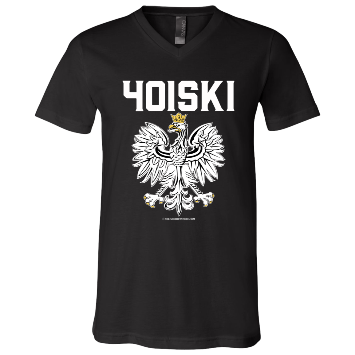 401SKI Apparel CustomCat 3005 Unisex Jersey SS V-Neck T-Shirt Black X-Small