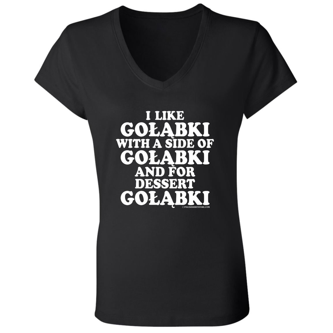 Golabki With A Side Of Golabki Apparel CustomCat B6005 Ladies' Jersey V-Neck T-Shirt Black S
