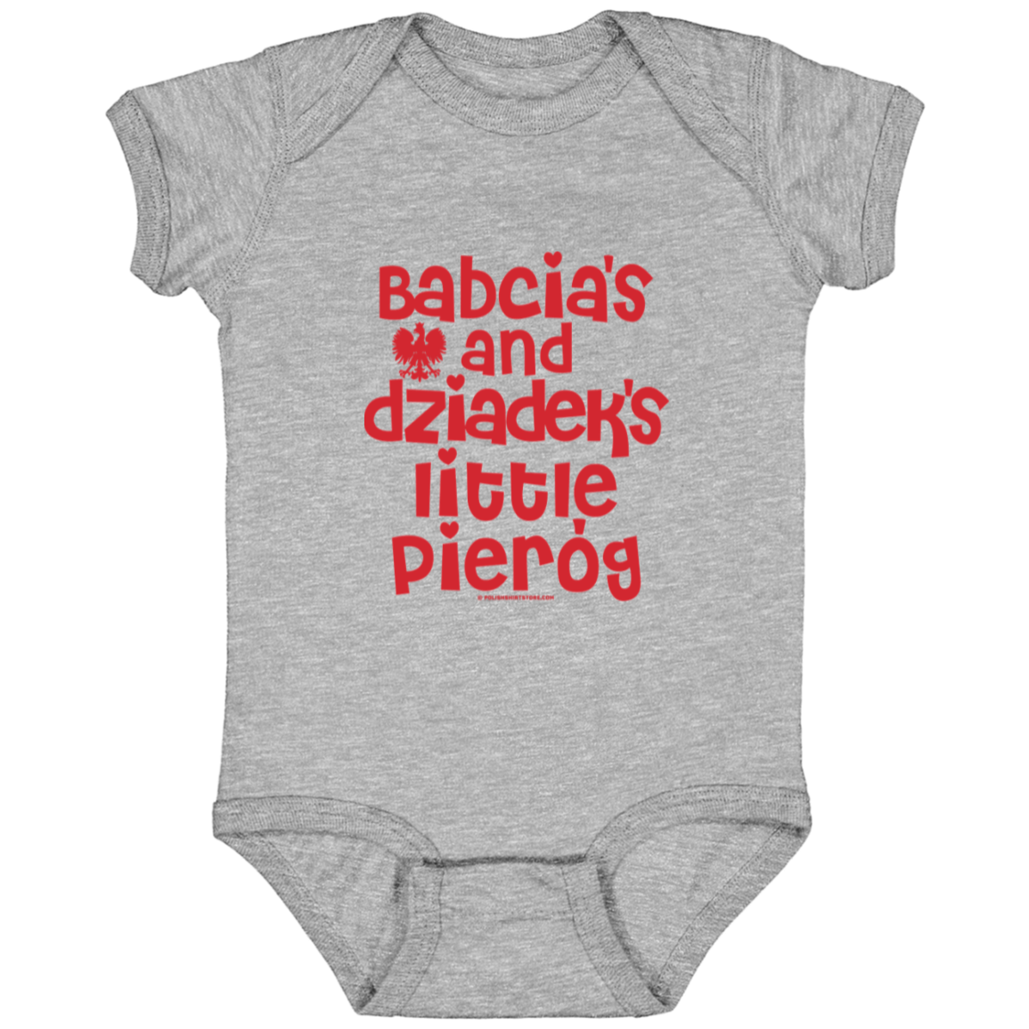 Babcia & Dziadek's Little Pierog Infant Bodysuit Baby CustomCat Heather Grey Newborn 