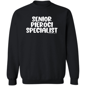 Senior Pierogi Specialist - G180 Crewneck Pullover Sweatshirt / Black / S - Polish Shirt Store