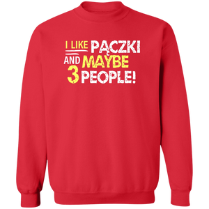 I Like Paczki And Maybe Three People - G180 Crewneck Pullover Sweatshirt / Red / S - Polish Shirt Store