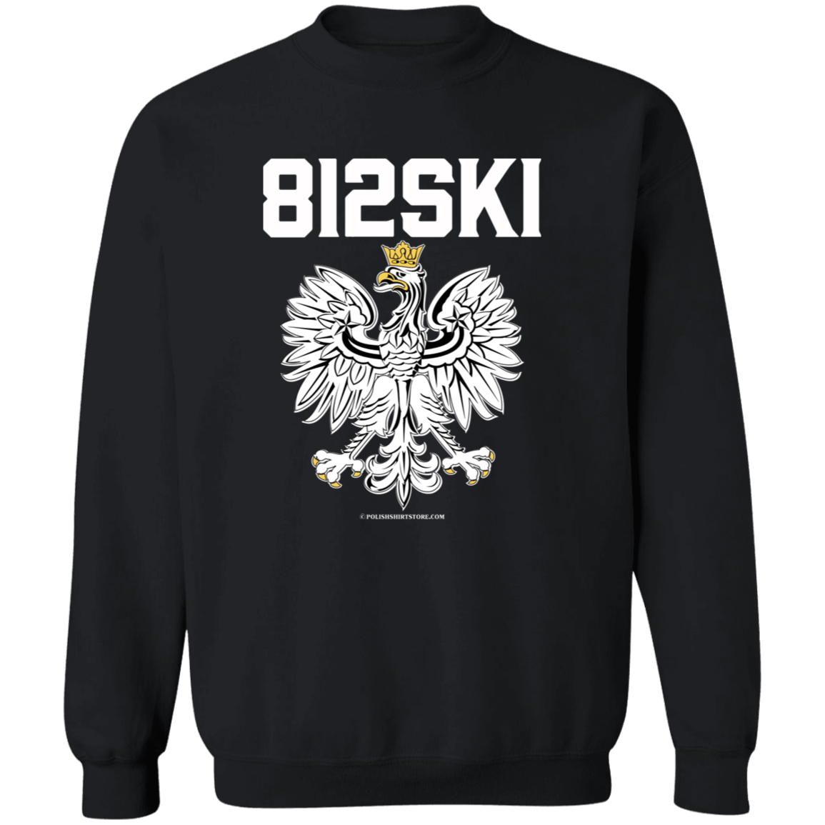 812SKI Apparel CustomCat G180 Crewneck Pullover Sweatshirt Black S