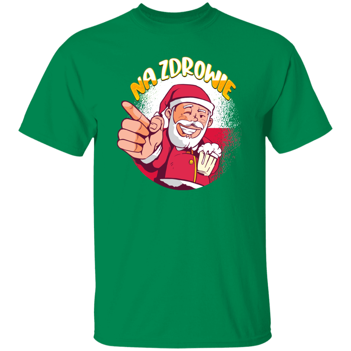 Na Zdrowie  Santa Apparel CustomCat G500 5.3 oz. T-Shirt Turf Green S
