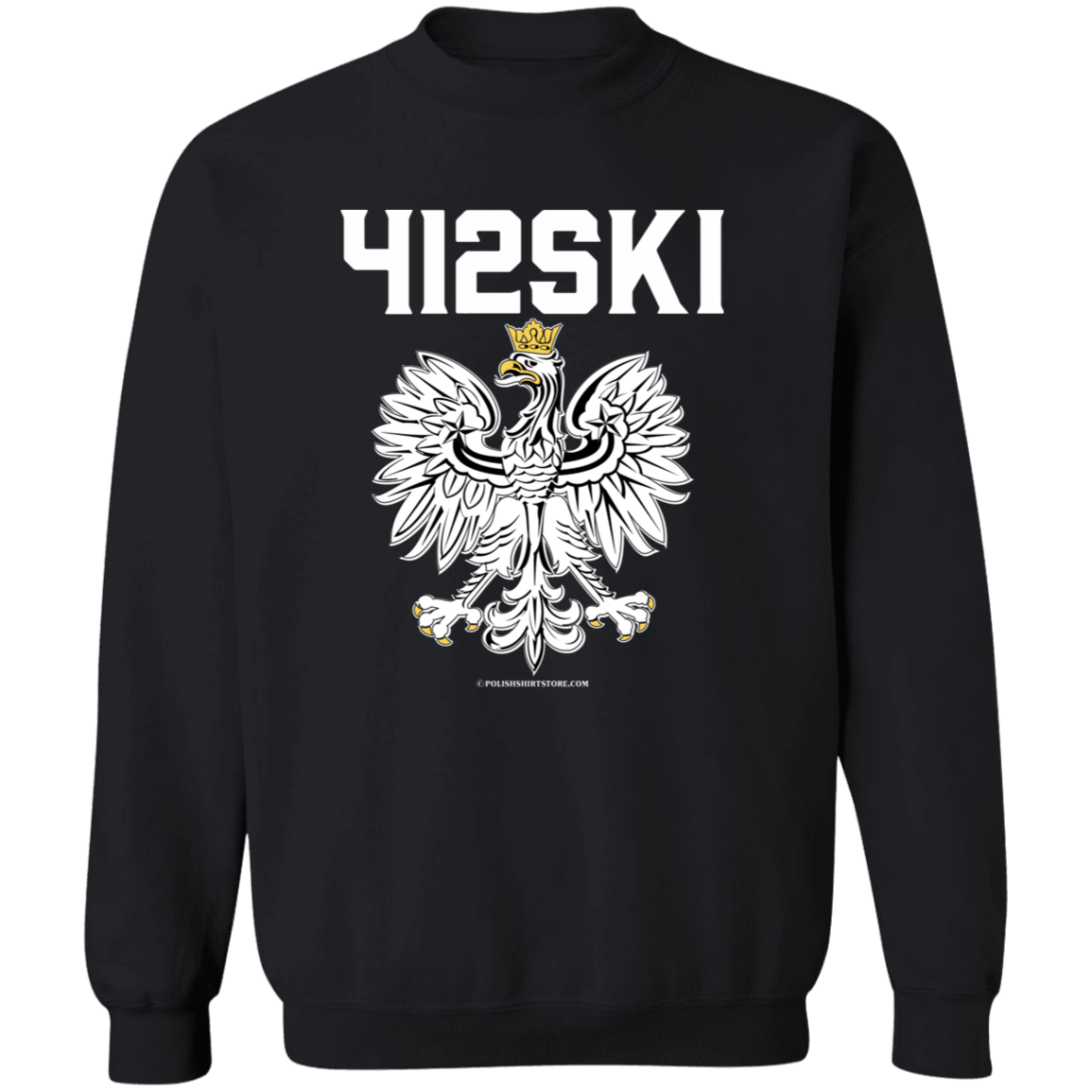 412SKI Apparel CustomCat G180 Crewneck Pullover Sweatshirt Black S