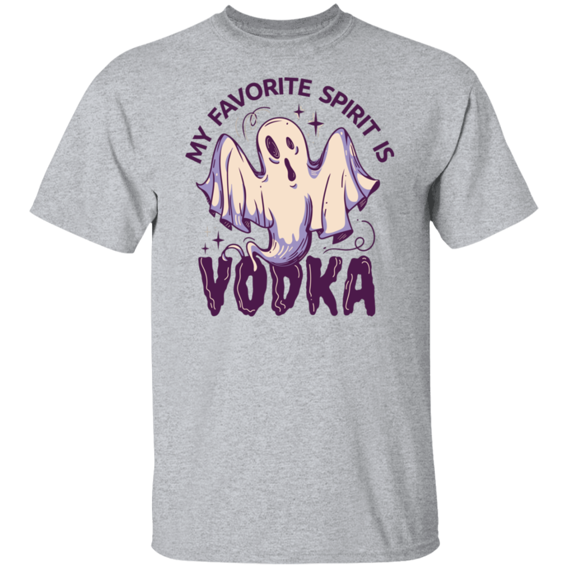 My Favorite Spirit Is Vodka Apparel CustomCat Gildan 500 5.3 oz. T-Shirt Sport Grey S