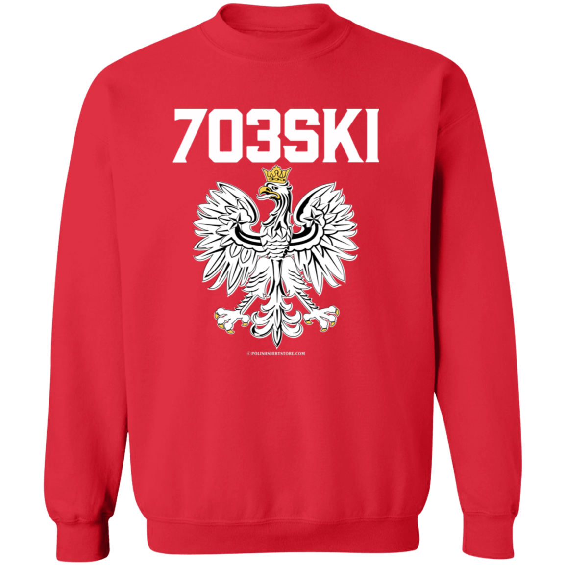 703ski Apparel CustomCat G180 Crewneck Pullover Sweatshirt Red S