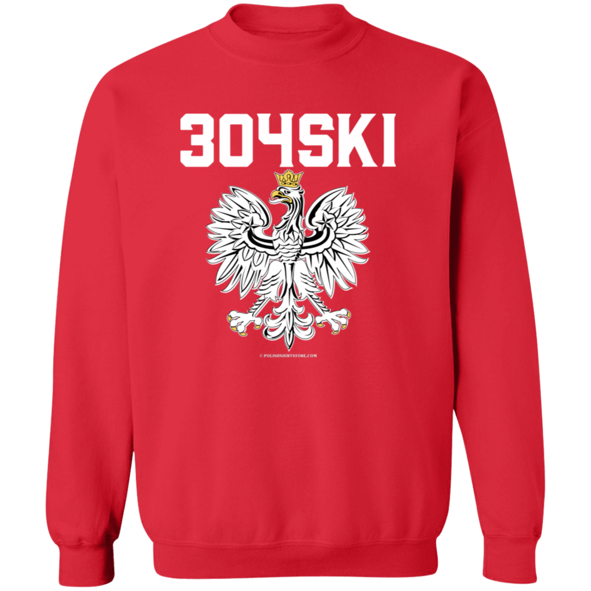 304SKI Apparel CustomCat G180 Crewneck Pullover Sweatshirt Red S