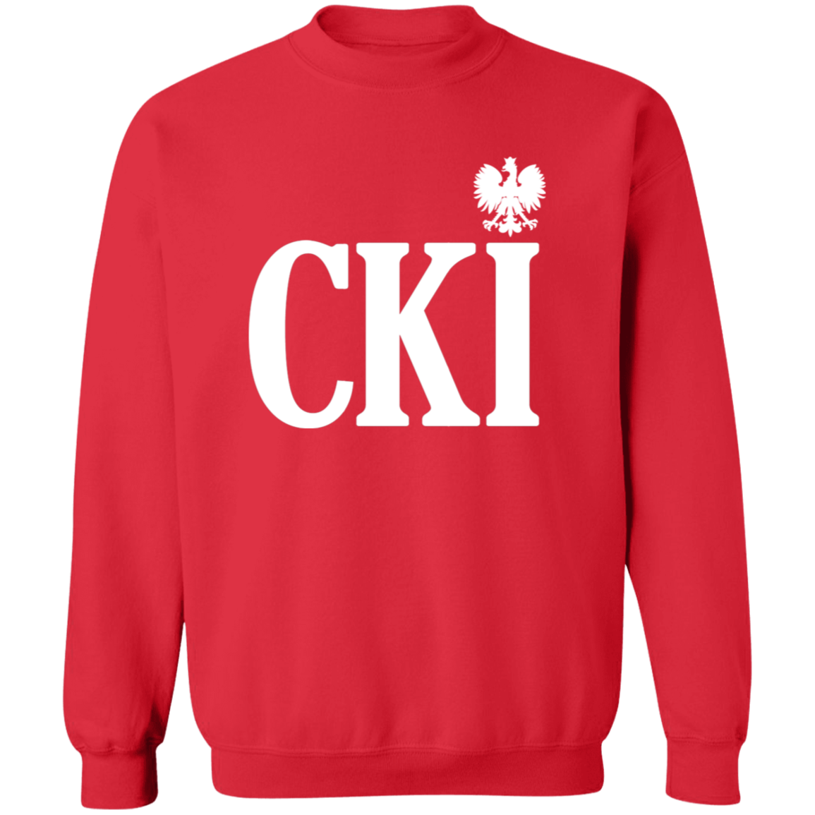 CKI Polish Surname Ending Apparel CustomCat G180 Crewneck Pullover Sweatshirt Red S