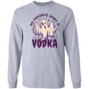 My Favorite Spirit Is Vodka - G240 LS Ultra Cotton T-Shirt / Sport Grey / S - Polish Shirt Store