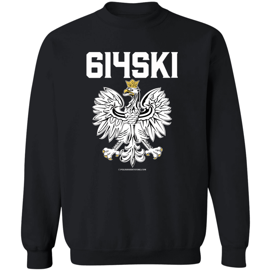 614SKI Apparel CustomCat G180 Crewneck Pullover Sweatshirt Black S