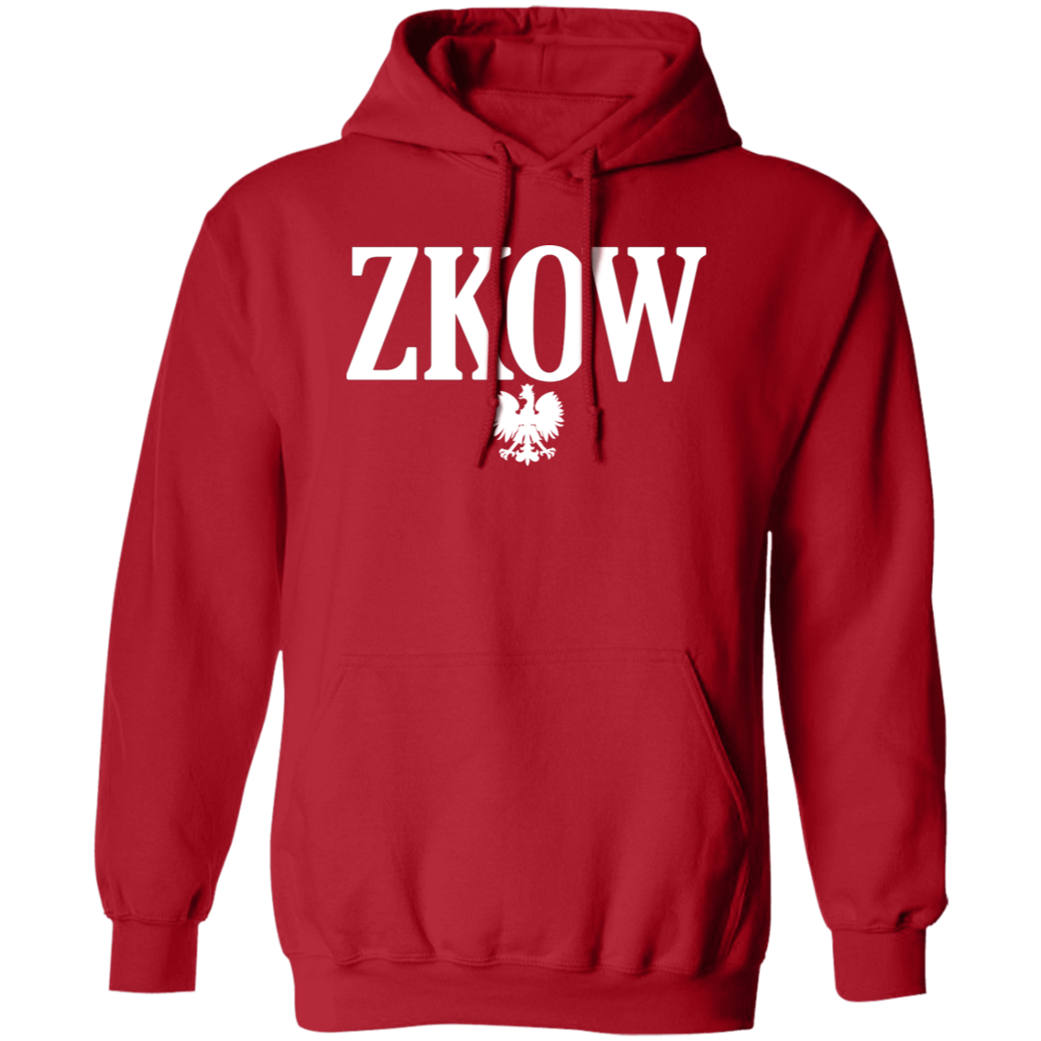 ZKOW Polish Surname Ending Apparel CustomCat G185 Pullover Hoodie Red S